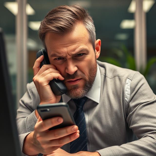 A man tired of spam calls